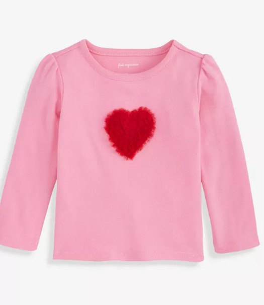 Baby Girls Mix and Match Long-Sleeve Heart T-Shirt, Macy’s Exclusive