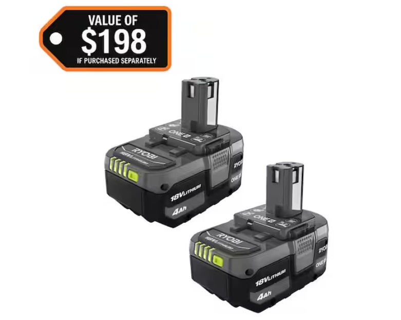 ONE+ 18V Lithium-Ion 4.0 Ah Battery (2-Pack)
