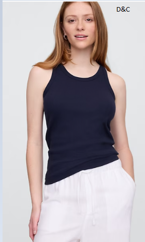 Ribbed Scoopneck Tank Top
