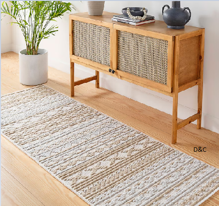Origin 21 Scania Natural Tan 2 x 8 (ft) Loomed Polypropylene Tan Rectangular Indoor Ikat Mid-Century Modern Machine washable Pet Friendly Runner rug
