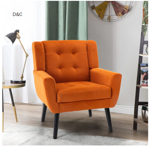 Tufted Upholstered Wide Back Armchair