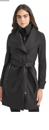 Women’s Long Sleeve Belted Wrap Coat