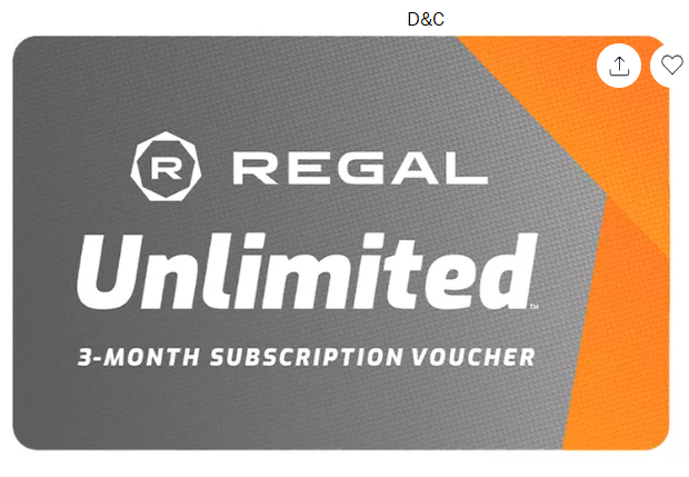 3-Month Regal Unlimited Movie Pass Subscription- Valid at Various Theatres Nationwide (15% Off)