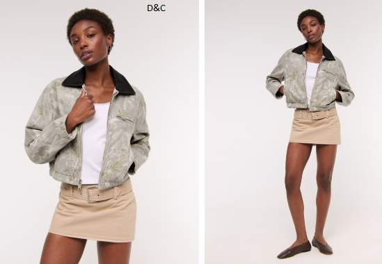 Abercrombie & Fitch Cropped Twill Trucker Jacket