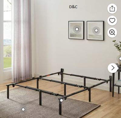Mainstays 12″ Black Adjustable Twin-King Metal Bed Frame