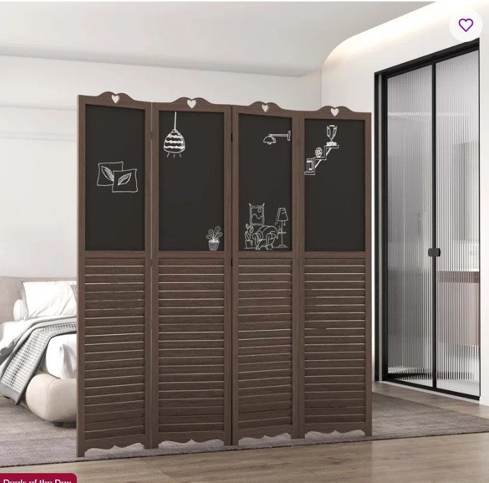 Trosper 63.75” W x 67.75” H 4 – Panel Solid Wood Folding Room Divider