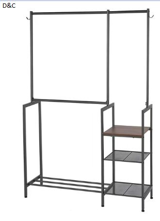 Neatfreak Freestanding Metal Closet Organizer with Brown Shelves