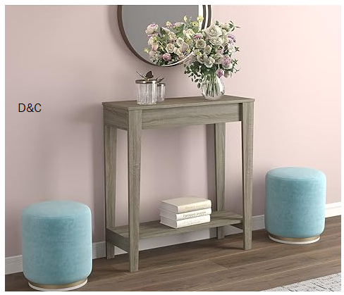 Safdie & Co. Safdie 81094.Z.05 Entryway Console Sofa Couch Table/Accent Wall Table-31 Long/Dark Taupe with 1 Shelf for Living Room, Beige, 11.5 in x 31 in x 34 in