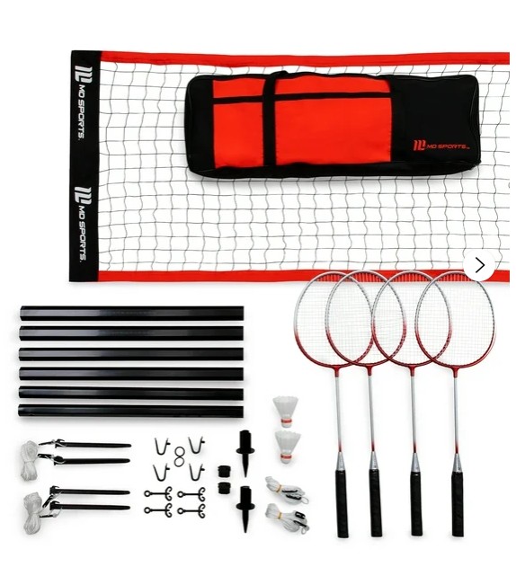 Badminton Net Set Game with 4 Rackets by MD Sports