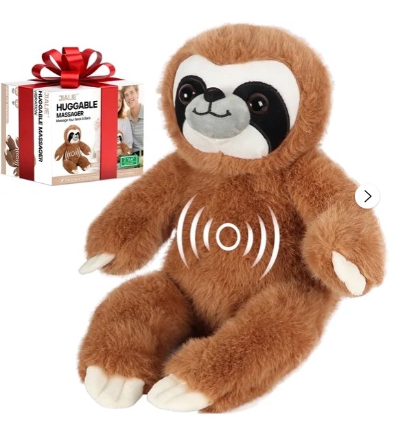 Sloth Huggable Massager with Vibration, Vibrating Massager for Neck Back, Relaxing, Animal Electric Massager, Valentine’s Day Gift for Women & Men & Children