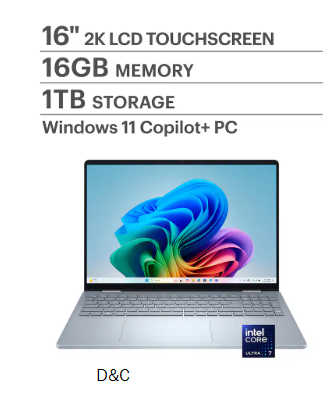 Dell – Plus – Copilot+ PC – 16″ 2K 2-in-1 Touchscreen Laptop – Intel Core Ultra 7 256V 2024 – 16GB Memory – 1TB Storage – Ice Blue