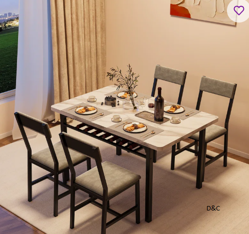 Modern Style 5-Piece Dining Table Set