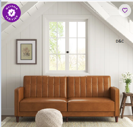 Seylow 81.5” Faux Leather Convertible Sofa