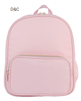 Hello Hobby Nylon Backpack, Customizable Travel Book Bag for Crafts, School, and Everyday Use, Pink