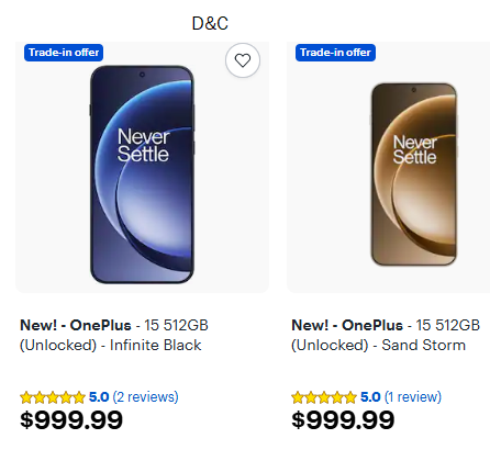 OnePlus 15 phoneSave up to $600 on the new OnePlus 15 phonewith qualifying trade-in. Also, get a $100 Best Buy e-Gift Card with purchase.