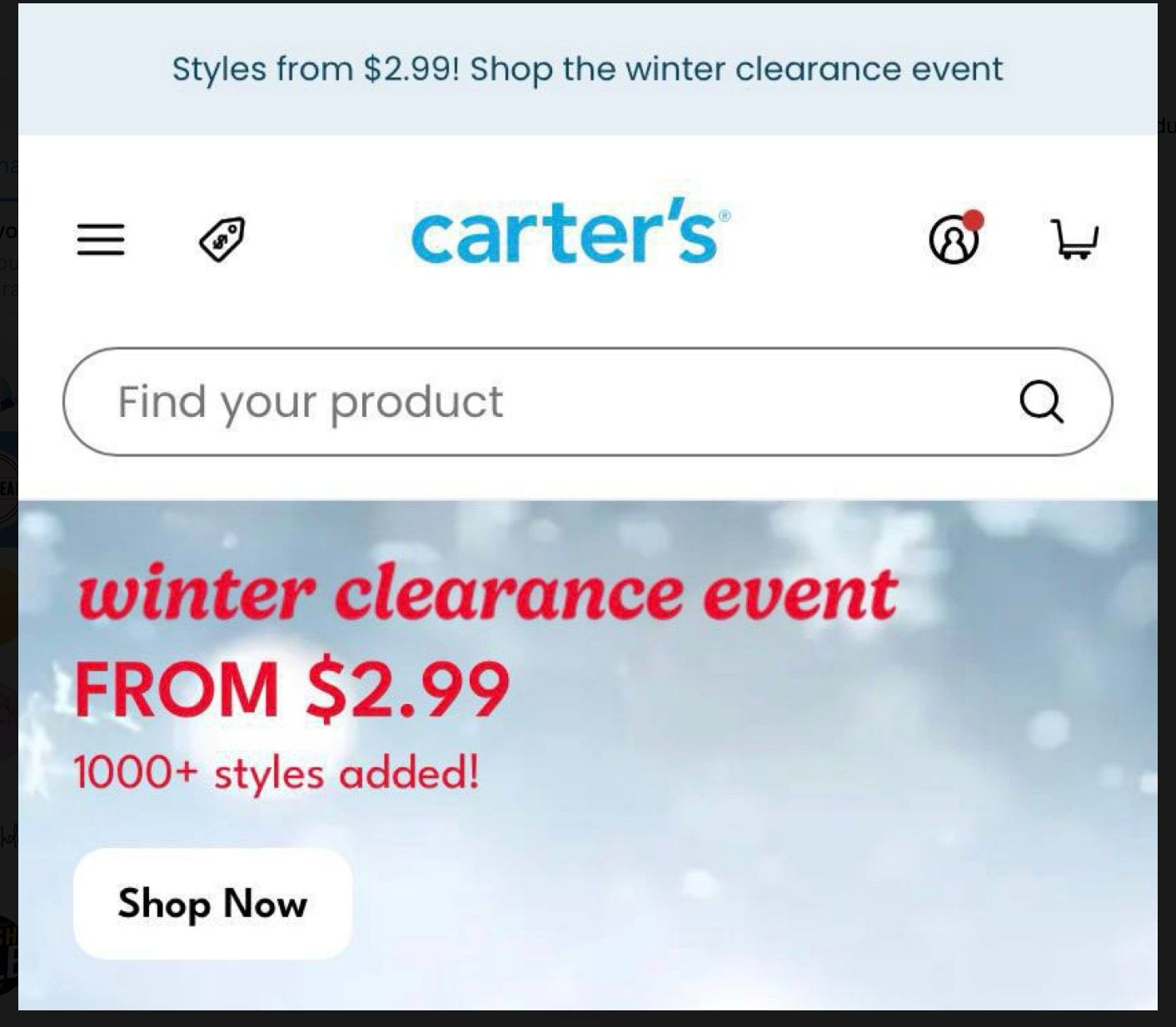 Carter’s Winter Clearance Event: as low as $2