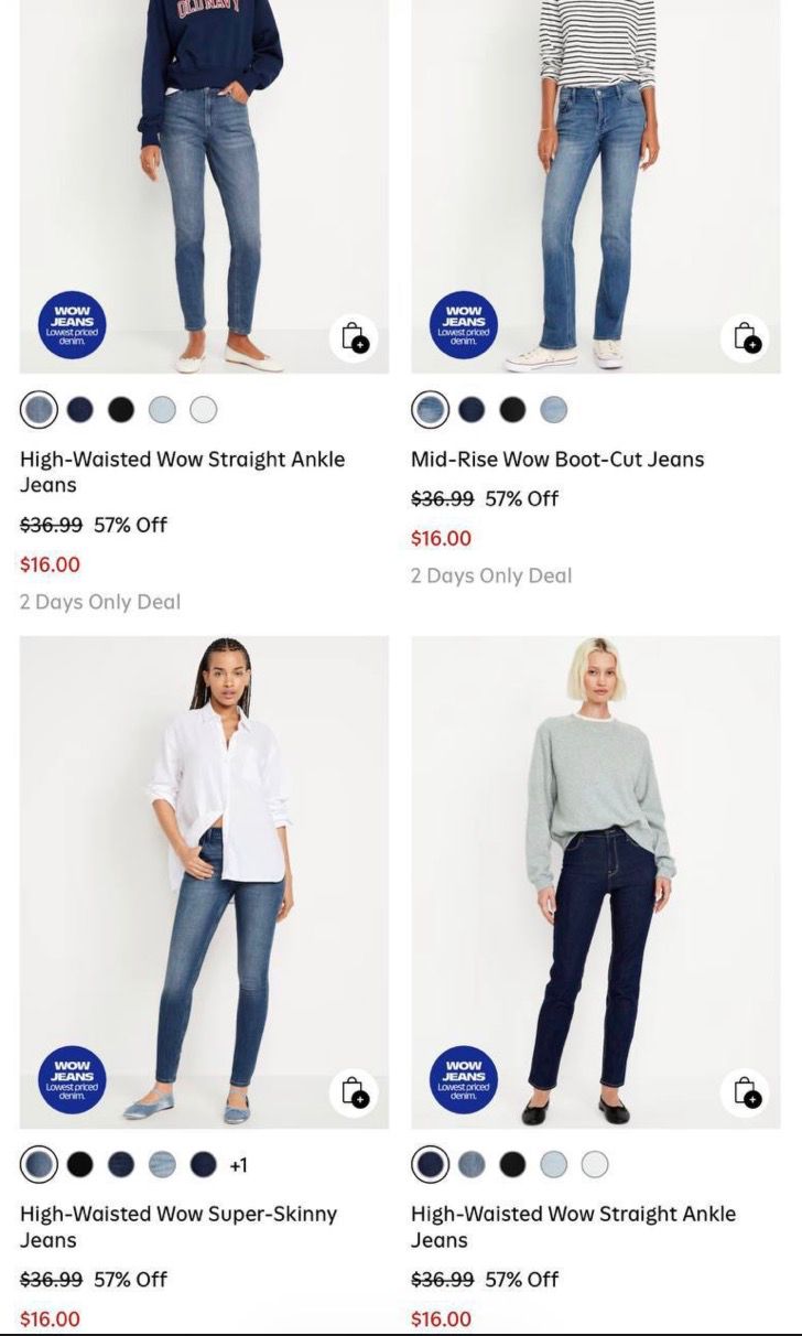 $10 & $16 Wow Jeans at Old Navy & 40% off everything else