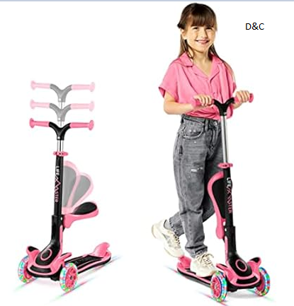3 Wheel Scooter for Kids with Foldable Seat