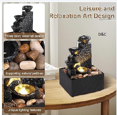 CQPNQRKT Tabletop Waterfall w/Light