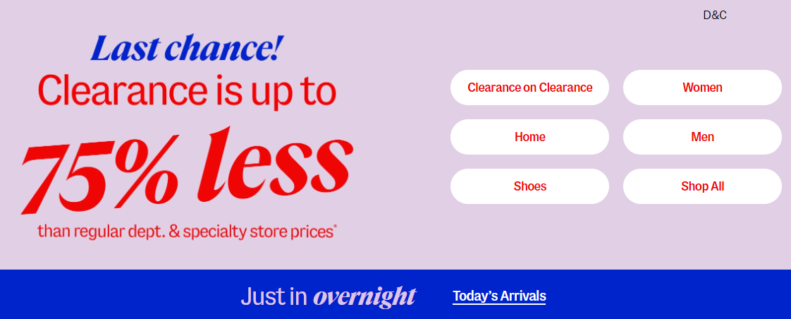 Marshalls clearance sale 75% off on a lot of items.