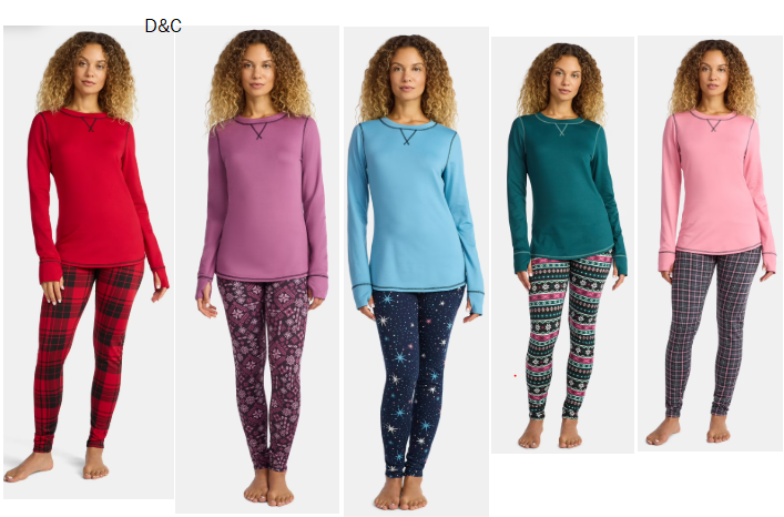 ClimateRight by Cuddl Duds Women’s and Women’s Plus Top and Leggings Set, 2-Piece