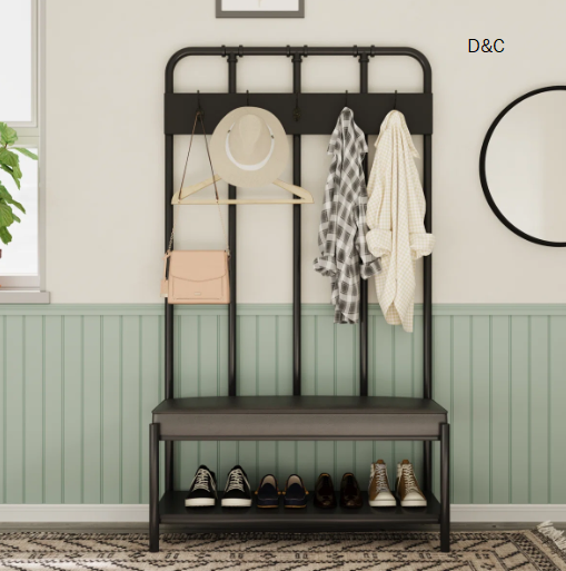 Aubie Hall Tree 37” Wide with Bench and Shoe Storage