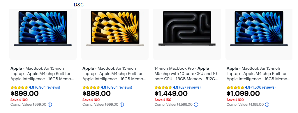 Apple MacBook sale Save upto $400 on select items