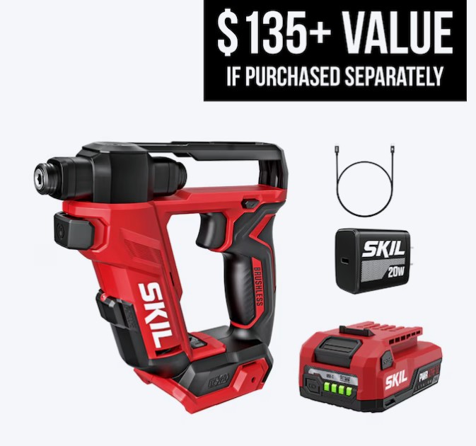 SKIL PWR CORE 12/20V 12-volt 1/4-in Keyless Brushless Cordless Drill ( 1 -Batteries Included, and Charger Included )