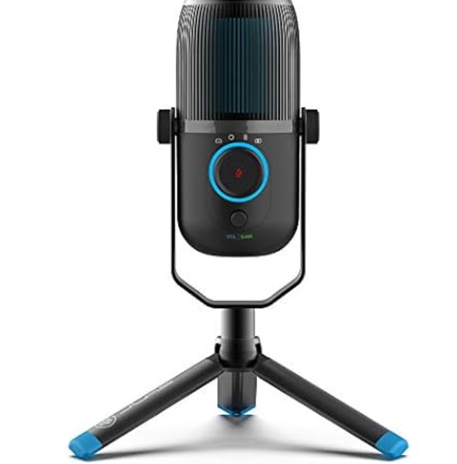 JLab Talk USB Microphone, USB-C Output, Cardioid, Omnidirectional, Stereo or Bidirectional, 96k Sample Rate, 20Hz, 20kHz Frequency Response, Volume, Gain Control, Quick Mute, Plug & Play