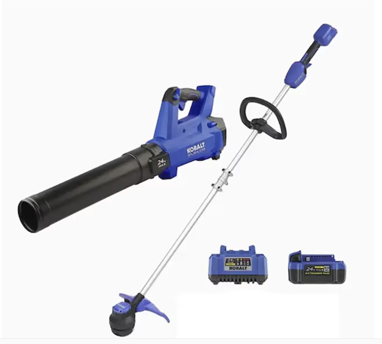 Kobalt 24-volt Cordless Battery String Trimmer and Leaf Blower and 4 Ah (Battery Included) (Charger Included)