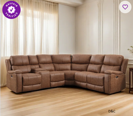 Wayland 96″ Wide Vegan Leather Power Reclining Sectional with Storage & Cup Holder