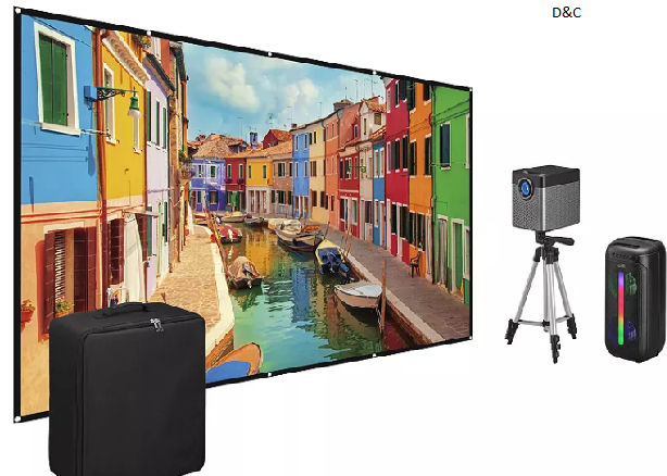 iLive Cinema Pop Up Movie Kit Projector Bundle