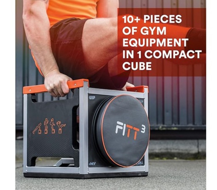 FITT Cube Total Body Workout, High Intensity Interval Training Machine Machine with 2 Cords & 3 Bands