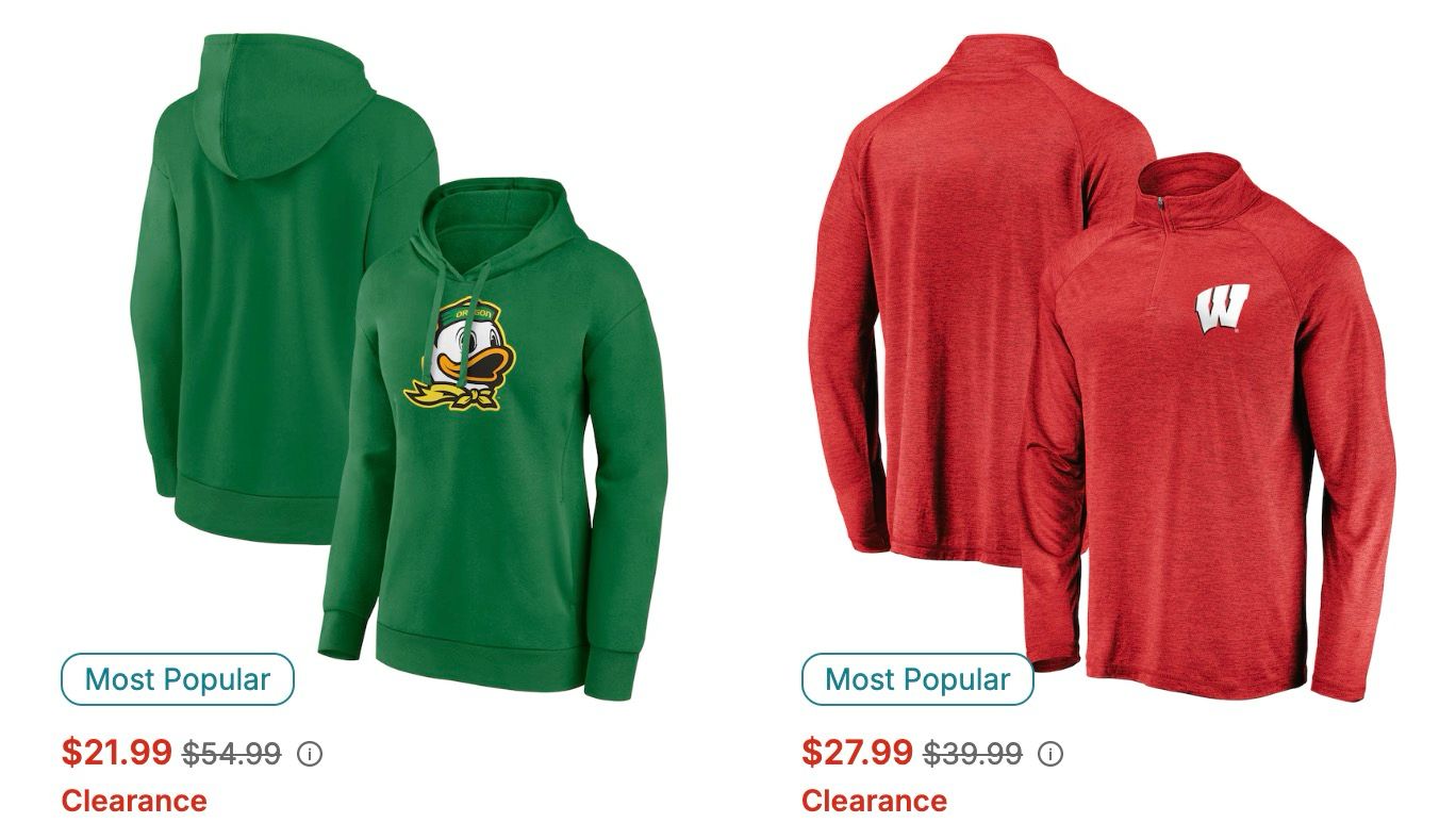 NCAA Hoodies from $22 Fanatics