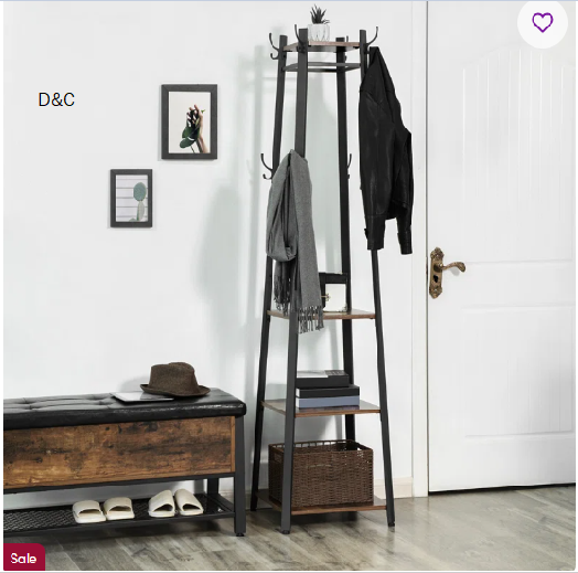 Clary Metal Freestanding 8 – Hook Coat Rack