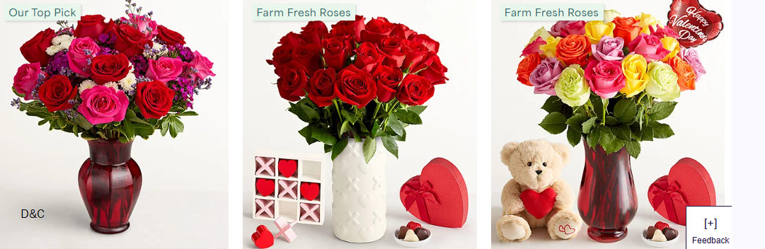 Lots of specials at 1-800-flowers Right in Time for Valentines 💘 Day
