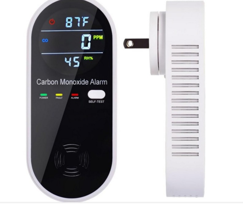3 in 1 Carbon Monoxide Detector, Carbon Monoxide Detector Plug in Wall with Temperature & Humidity Display
