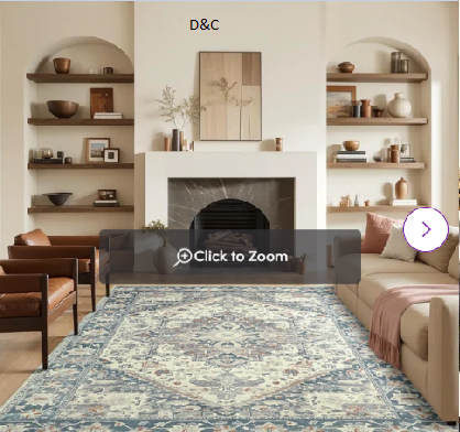 Washable Soft Vintage Rug Fashion Floral Rug For Living Room Dorm Decor