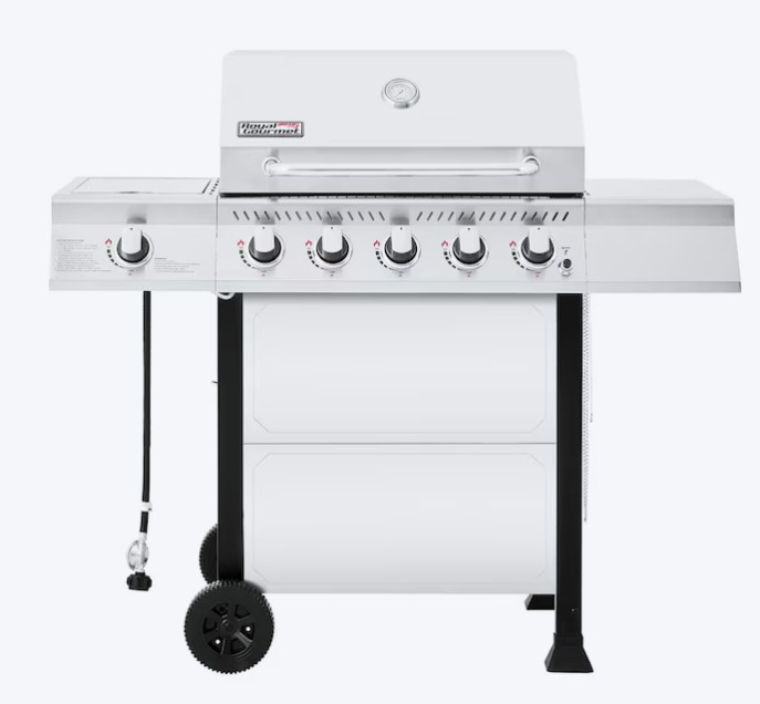 Royal Gourmet Stainless steel 5 -Burner Liquid Propane Gas Grill 1 -Side Burner