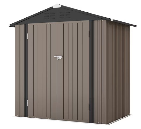 Patiowell 6-ft x 4-ft Galvanized steel Metal Storage Shed