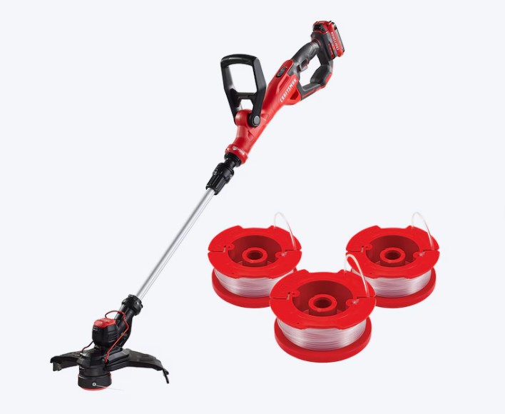 CRAFTSMAN V20 Cordless WEEDWACKER 13-in String Trimmer/Edger (1 2AH Battery & Charger Included) & 0.065-in Replacement Spool (3-Pack)