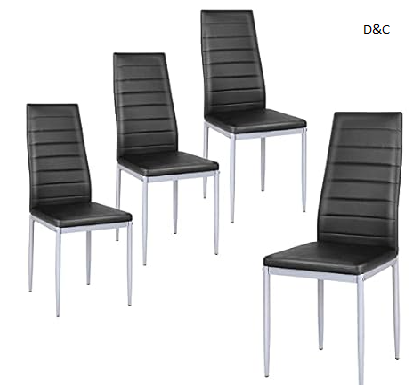 BANGTANE Set of 4 PU Leather Dining Chairs
