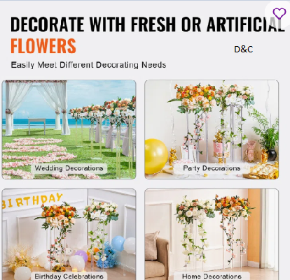 VEVOR 31.5inch High Wedding Flower Stand Floral Display Racks (Set of 2)