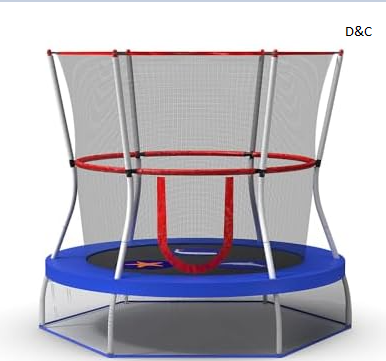 Skywalker Trampolines 60” Round, Indoor Outdoor Mini Trampoline for Kids Toddler Bouncer with Enclosure Net