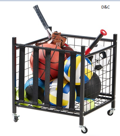 LUGO™ SC-21 Rolling Steel Storage Cart with Elastic Straps and Locking Wheels, Indoor Outdoor Equipment