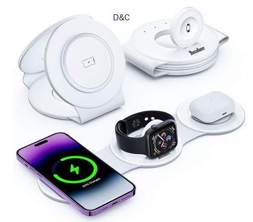 Hicober 3-in-1 Wireless Magnetic Foldable Charging Station for Apple Devices