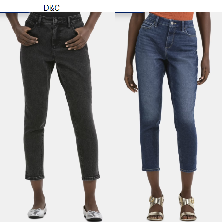 Time and Tru Women’s High Rise Mom Jeans, 27″ Inseam, Sizes 0-20