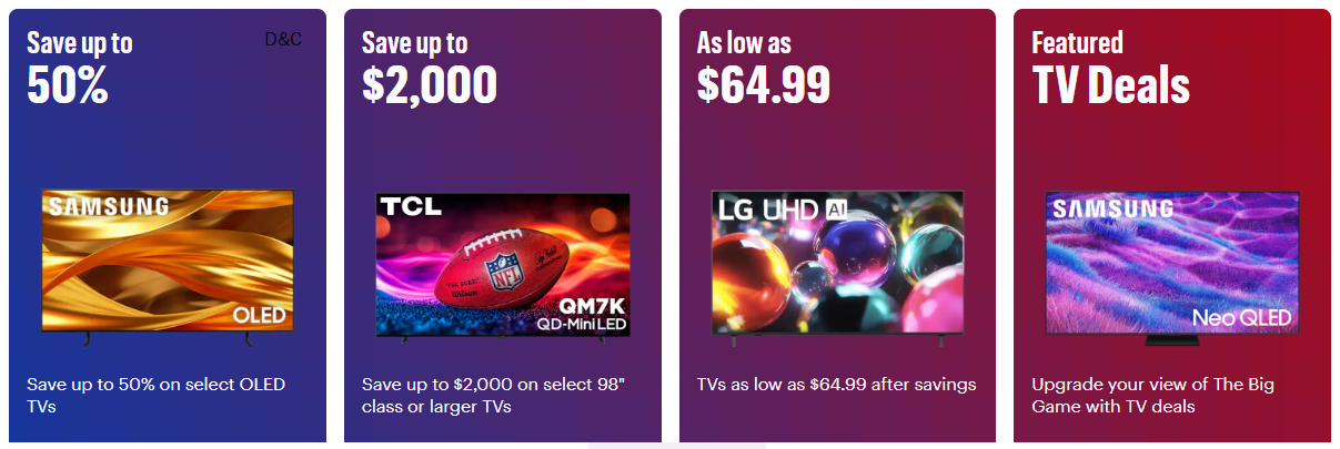 Huge TV deals at BestBuy