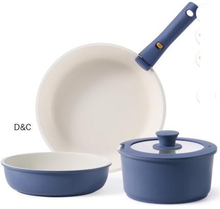 Carote 5 Pcs Pots and Pans Nonstick, Cookware Set with Detachable Handles, Oven Safe, Induction Ready, Stackable Kitchen Cooking Set, Navy Blue