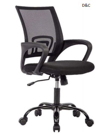 BestOffice Ergonomic Home Office Chair, Adjustable Lumbar Support and Height, with Arms, Black